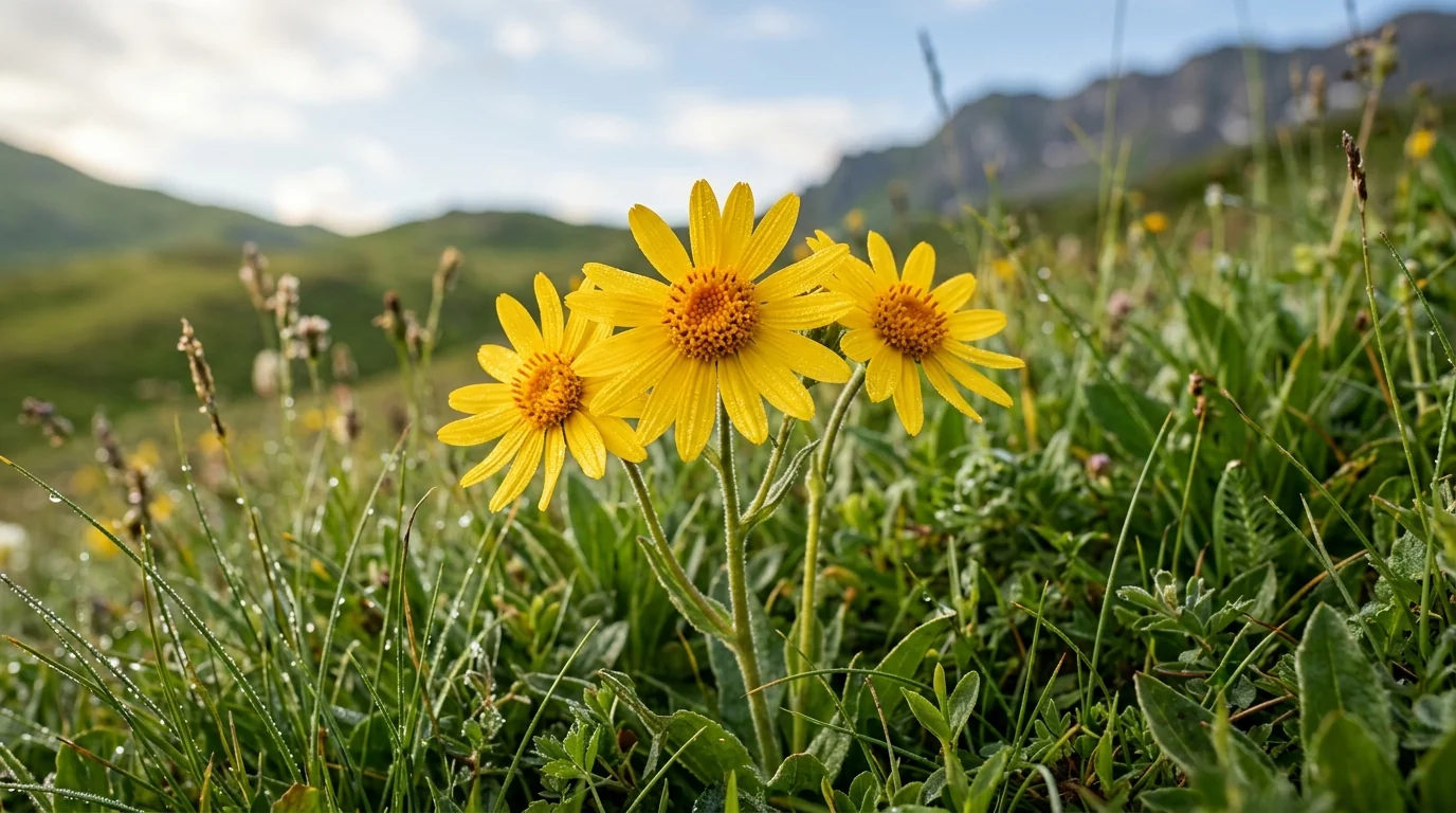 Arnica Montana, flores amarelas